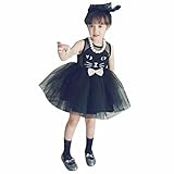 hatop Kidsガールズレース襟レインボードレスプリンセスガーゼチュチュドレス カラー: ブラック