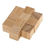 Dovewill DIY　木製　塗装　正方形　ブロック　子供　工芸品　教育道具　贈り物　10個　全７色 - ナチュラル