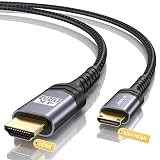 JSAUX MINI HDMIからHDMIケーブル 1.8M、4K 60Hz高速ミニHDMI 2.0コード、HDMIからMINI HDMIケーブル カメラ/カムコーダー/タブレット/グラフィックス/ビデオカード対応-グレー