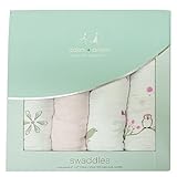 エイデンアンドアネイ ADEN+ANAIS おくるみ コットン 4枚セット 12種 クラシック モスリン スワドル (FOR THE BIRDS) [並行輸入品]