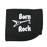 CrazyBabyClothing Born To Rock Baby Receiving Blanket by Crazy Baby Clothing