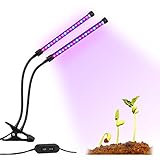 植物育成LEDライト 植物育成用 USB給電 省エネ フレキシブルアーム クリップ 低消費電力省エネ 水槽照明 観葉植物 園芸 Nobita NLH (18W ダブルヘッド 長いチューブ ブラック)