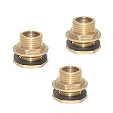3x真鍮ホースコネクターパイプ継手 水槽シスタン用 DN15 (NPT 1/2)