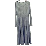 (ティアナ23) Tianna23 マタニティ フェミニン シンプル 長袖 ワンピース グレー フリーサイズ