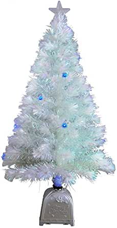 ブルーled ファイバークリスマスツリー 幻想的なイルミネーション サイズ 高さ 90cm クリスマスツリー 90 クリスマスイルミネーションｌｅｄ クリスマスツリー Led クリスマスツリー ホワイト ファイバーツリー クリスマスツリー ホビー Amazon