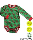 北欧のベビー服 長袖ロンパース 肌着 ボディスーツ Moose 3-9ヶ月/9-18ヶ月 Maxomorra マクソモーラ (62/68)