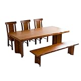 カントリー調 200cm ダイニングセット ベンチ チェア ダイニングテーブル 5点セット 6人用 ダイニングテーブルセット パイン無垢 和モダン 北欧家具