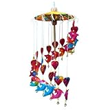 Dolphin Mobile made from Saar Paper - Dolphin and Hearts mobile with a paper umberella. by Saar