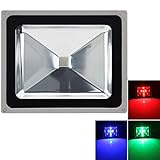 LED投光器 50W リモコン付き 16色RGB 防水防塵 調光調節 イルミネーション