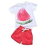 sakulala 子どもｔシャツ ショートパンツ 2点セット 子供服 半袖 スイカ かわいい プリント ガールズ キッズ ボーイズ 女の子