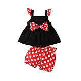 [ヘイトライ] 2点セット 夏服上下セット 子供 可愛い ミニちゃん仮装 クリスマス ハロウィン コスチューム衣装 ベビー服 半袖 Ｔシャツ 半ズボン (110, ブラック&レッド)
