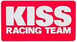 キジマ (kijima) バイク バイクパーツ KISS Racing チームステッカー ピンクベース/白文字 Sサイズ K1481
