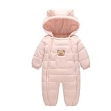 Deylaying 赤ちゃん 男の子 女の子 ベア 印刷 ジャンプスーツ 幼児 ロンパース フード付き 防寒 カバーオール 長袖 パーカー 秋冬 アウターウェア 出産祝い 衣装 6-18ヶ月