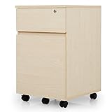 【組合せデスク】チェスト単品 可動チェスト ワゴン 鍵付 フルスライドレール キャスター ライトナチュラル