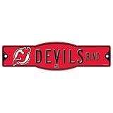 新しいJersey Devils Official NHL 4インチx 17インチプラスチックストリートサインでWinCraft by WinCraft