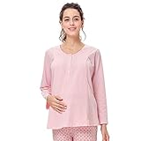 授乳服 マタニティ パジャマ 産後まで使える 上下セット 授乳口付きマタニティ パジャマ 前開き 授乳パジャマ お産 出産 赤ちゃん 妊娠 部屋着 M L XL ウエスト調節 マタニティナイティ 長袖