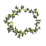 VORCOOL フェイクグリーン 観葉植物 造花 人工藤 壁掛け 吊り インテリア 飾り ホーム オフィス 結婚式 パーティー 装飾植物 2.4m（黄）