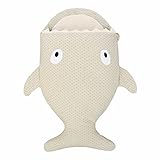 エルフ ベビー(Fairy Baby)オーガニックコットンベビースリーパー 赤ちゃんおくるみ 布団 秋冬 寝冷え防止 90cm 可愛いサメ模様 (グリーン、愛)