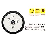 IntereFanNios IPカメラ電話リモートカムコーダー wifi昼夜の鮮明な魚眼カメラ 双方向オーディオ 130万画素 360度の角度960P