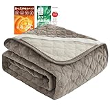 VK Ingeroom 敷きパッド ダブル 冬 リバーシブル 【TEIJIN（帝人）マイティトップ中綿】を使用 フランネル＆ワッフル 暖かい シーツ あったか ふわふわ 丸洗い可能 抗菌防臭 静電気抑制 四隅ゴム付き 140×200cm グレー