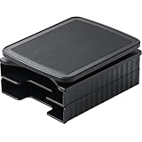 イーサプライ 電話台 回転 360度 卓上 机上 A4書類 2段収納 デスク オフィス 事務 ルーター HDD FAX台 ブラック EEX-TLA04BK
