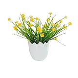 Zhhlinyuan 良質 Fashion Crafts Artificial Floral Potted Plants Small Ceramic Vase Set