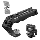 NEEWER CA007トップハンドル+MA006モニターマウント カメラケージハンドル 3/8"ARRI位置決め+コールドシュー付き 180°チルトダンピング付き 5"/7"フィールドモニター用 コンパチブル Ninja V