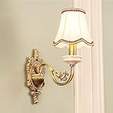 Creative Fashion American Copper Wall Lamp Living Room Bedroom Bed Aisle Balcony Corridor Wall Lamp Nordic Minimalist Gold Bracket Light Fine Carving Pattern
