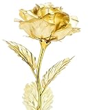 ZJchao 24 K Dippedゴールドローズ箔花 – rose-open ( 12インチ) イエロー zjchao-064