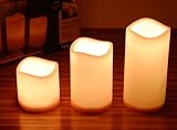 本物の炎のように明かり 12色 イルミネーション 蝋 リモコン 電池式 タイマー インテリア LED キャンドル ライト ３台セット