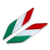 3D立体アルミ合金 車用エンブレムステッカー 国旗デザイン フェンダーデカール 国旗ステッカー 2枚セット 車 イタリア フィアット/アバルト アルファロメオ などに 500 595 チンクエチェント（イタリア）