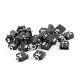 uxcell オーディオコネクタ　ステレオ ジャック 基板 実装 コネクタ 5Pパネル マウント 3.5mm メスイヤホン 25個