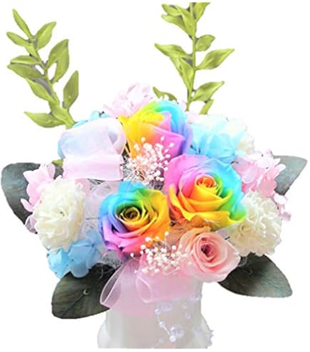 Amazon｜【高級プリザーブドフラワー】レインボーローズ レインボー