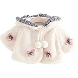 YY-Natuhi ベビー服 女の子 ファーコート ファージャケット ボレロ 秋冬 アウター 蝶々 フェイクファー 可愛い キッズ服 子供服 プリンセス フォーマル クリスマス お正月 結婚式 発表会