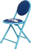 不二貿易 キッズスリムフォールディングチェアー ブルー 折り畳み式 94632