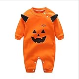 WS-HOME かぼちゃ ハロウィン コスチューム 赤ちゃん ベビー かわいい カバーオール 長袖 仮装 パーティー (C)