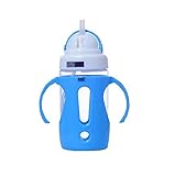 Portable Baby Water Bottle With Handle Useful Kids Training Bottle [Blue] by East Majik