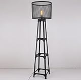 ロフトフロアランプ、メタルアイアンネット鉄北欧アメリカンスタイルレトロな産業風のリビングルームオフィスレストラン460×1700mm クリエイティブ