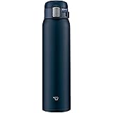 ZOJIRUSHI SM-SF One-Touch Open Stainless Steel Vacuum Insulated Bottle, 600 ml, AD: Navy 20-Ounce