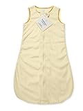 SwaddleDesigns Sleeping Sack with 2-Way Zipper, Baby Velvet, Pastel Yellow with Yellow Trim, 6-12MO
