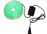 クリスマス イルミネーション 2芯 丸型 防水 ロープ ライト 300 LED/10m グリーン 緑 28種類 コントローラー セット