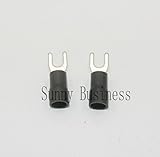 500ピースブラック1/4 "絶縁フォークワイヤコネクタ電気圧着端子14-12AWG