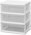 アイリスオーヤマ チェスト ワイド 3段 日本製 完成品 幅54×奥行40×高さ62.5cm ホワイト / クリア 白 プラスチック天板 W-543