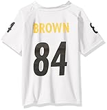 NFL Boys 4 – 7 Antonio Brown Pittsburgh Steelers Name & Number VネックTシャツ、ミディアム/ ( 5 – 6）、ホワイト