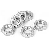 uxcell　六角ナット　304 ステンレス鋼素材　M16　メスねじ　シルバートーン　6枚入り