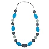 Chew-Choos - 'Cutie Pie' Silicone Teething Necklace - Modern Chic Baby Teether (Blissful Blue) by Ch