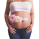 FEITONG花柄パールマタニティ妊娠サッシの写真撮影プロップandドレス装飾ベルト Length of the Sash:1.8m FEITONG5421