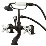 Kingston Brass CC211T5 Vintage Leg Tub Filler with Hand Shower and 2-Inch Riser, Oil Rubbed Bronze [