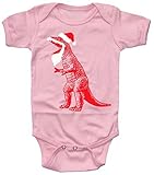 Happy family clothingベビー女の子サンタT - Rexボディスーツ カラー: ピンク