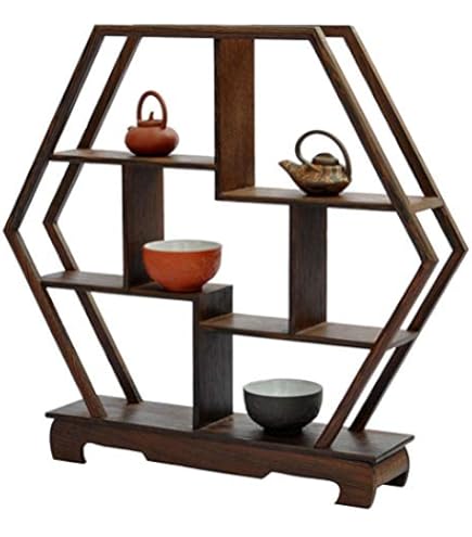 Amazon｜珍品棚 香炉台 瓶台 花台 盆栽台 木製 丸型 大 中国茶器